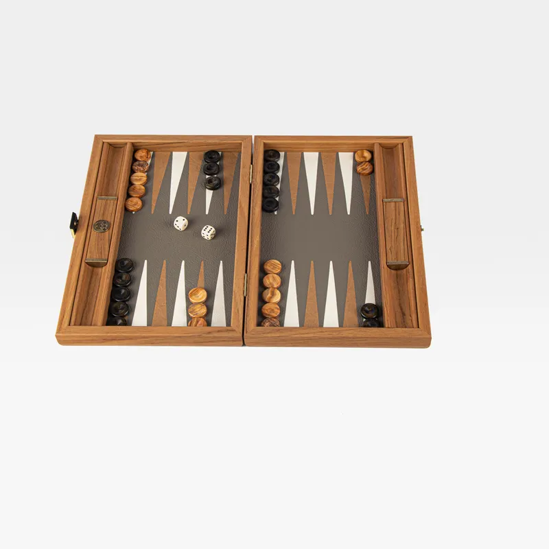 AGIOS backgammon set grey - 30x20cm