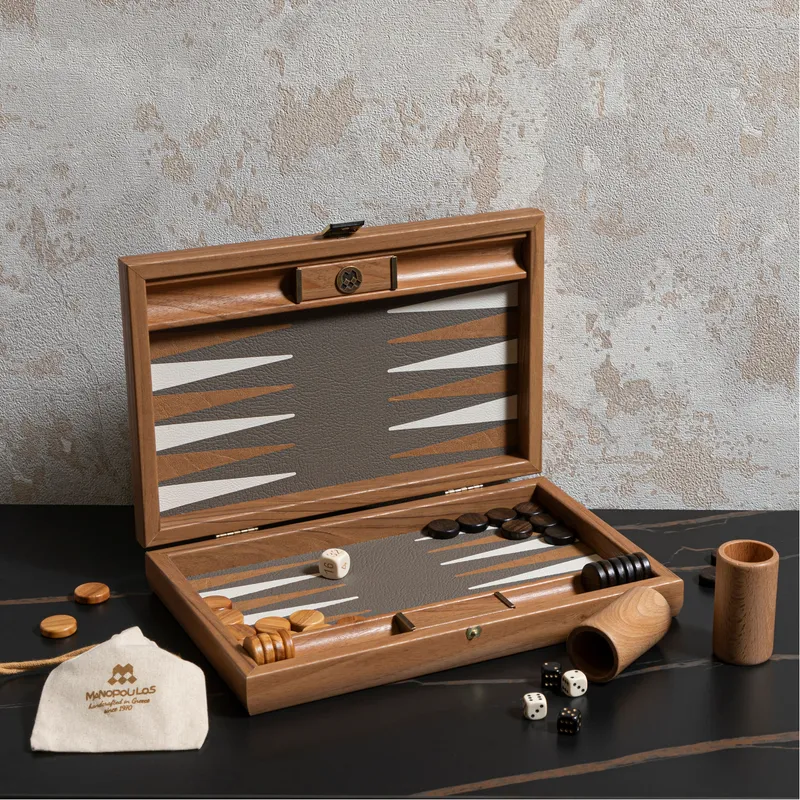AGIOS backgammon set grey - 30x20cm