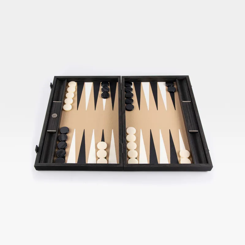 LEROS backgammon set dark brown - 48x30cm