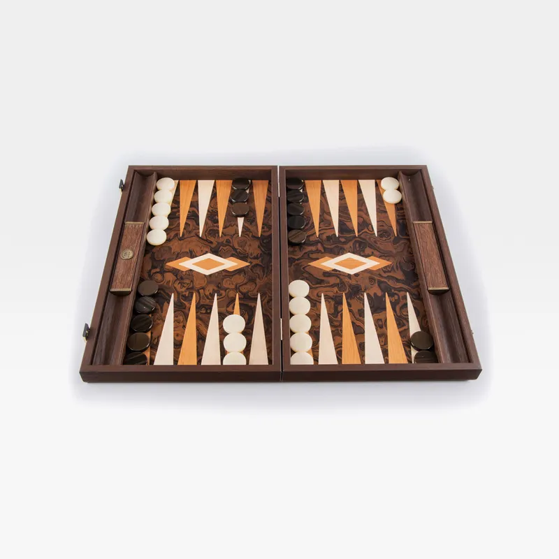 GIALI backgammon set brown - 48x30cm