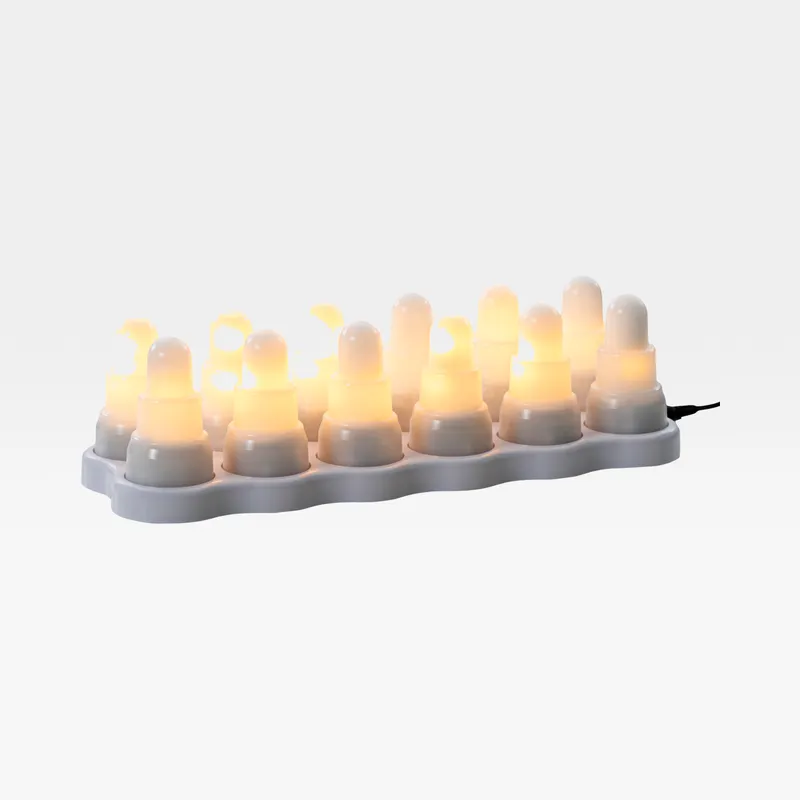 SPARKLE flameless votive with charger set of 12