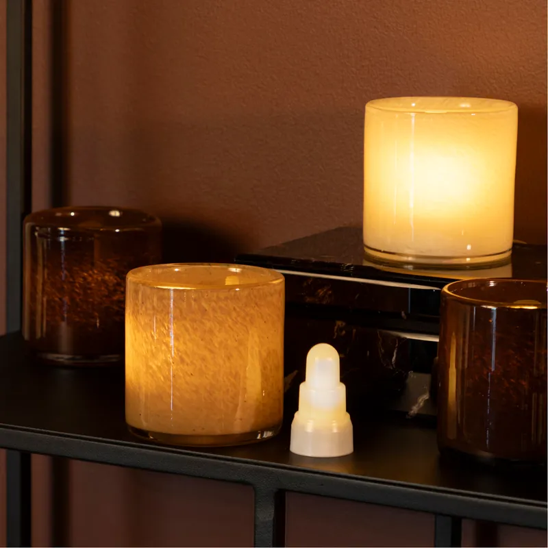 SPARKLE flameless votive with charger set of 12