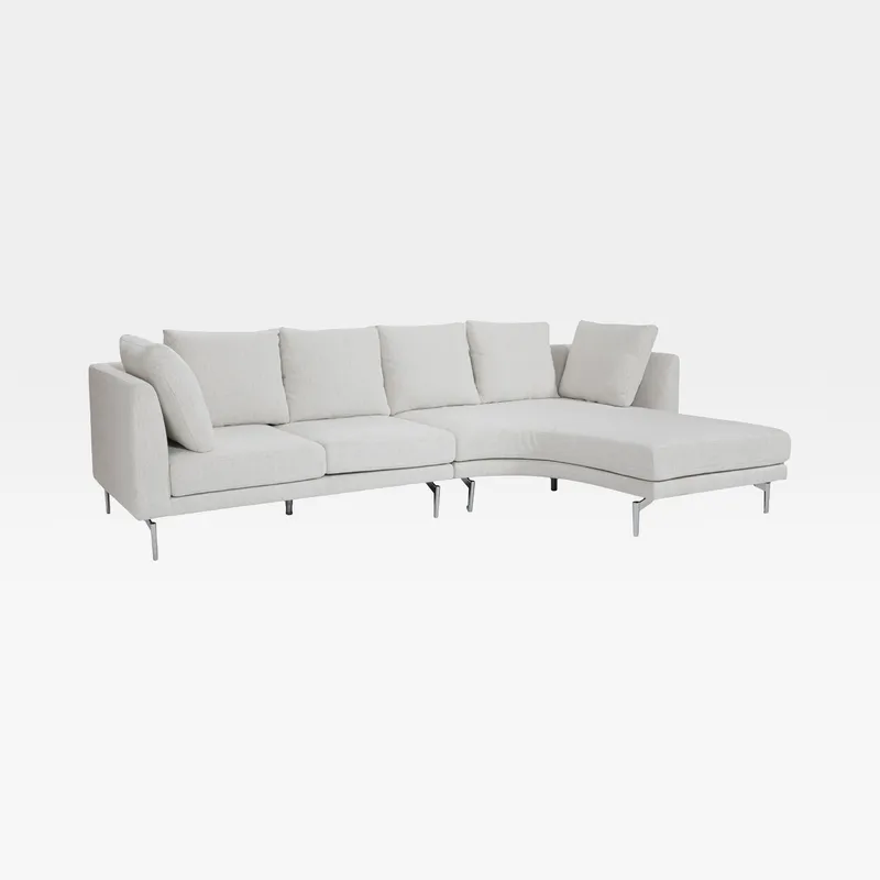 FORTE 2 seater sofa with right chaise white