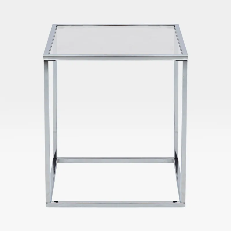 GLORY side table clear/chrome - 45x45cm