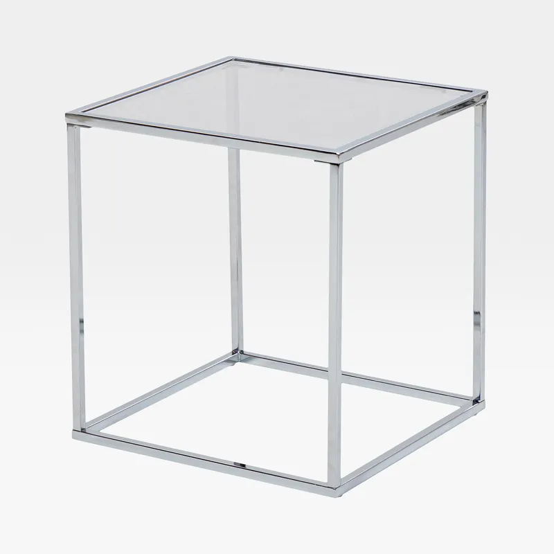 GLORY side table clear/chrome - 45x45cm