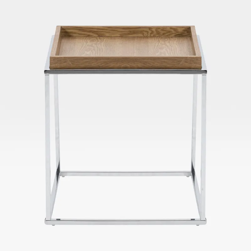 BREIT side table brown/chrome - 50x50cm