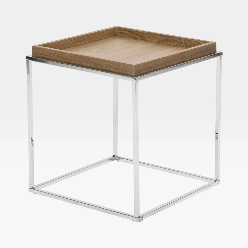 BREIT side table brown/chrome - 50x50cm