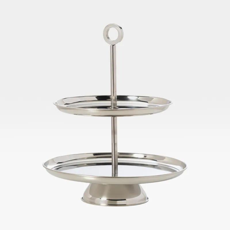 ORIZ cake stand silver - H35cm