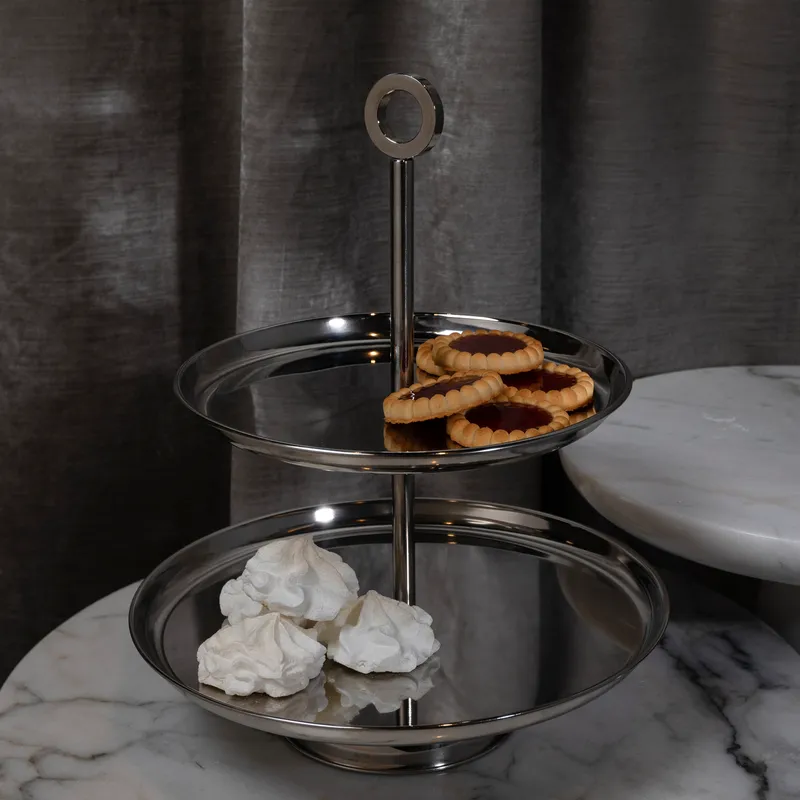 ORIZ cake stand silver - H35cm
