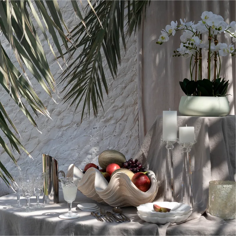 MAGNUS shell decoration grey - H24cm