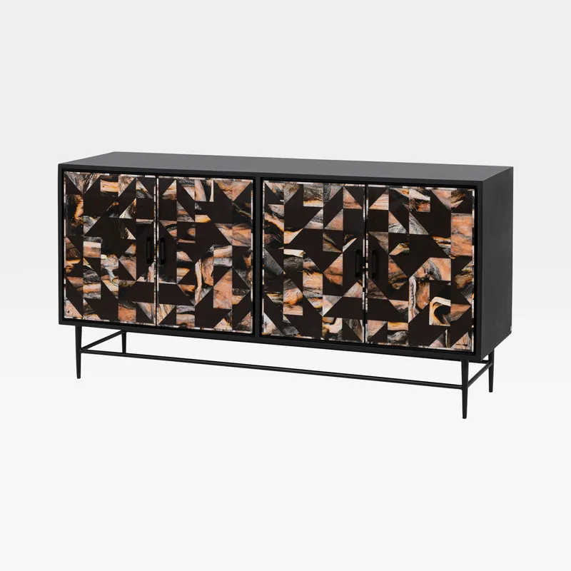 SAMODE sideboard brown/black - 80x160cm