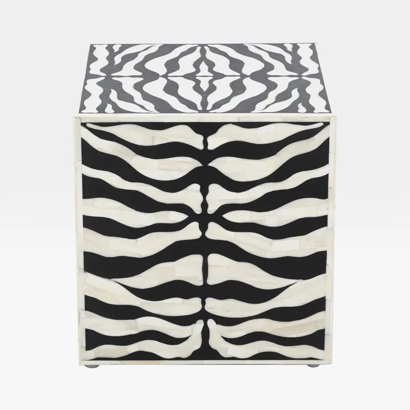 ANIKA stool black and white - 36x36cm