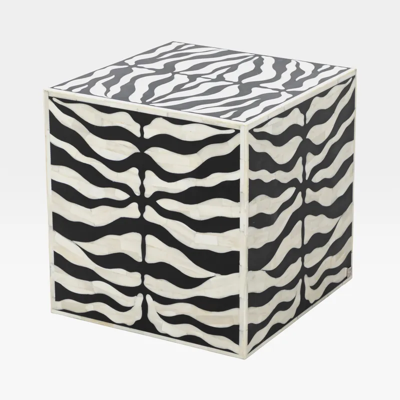 ANIKA stool black and white - 36x36cm