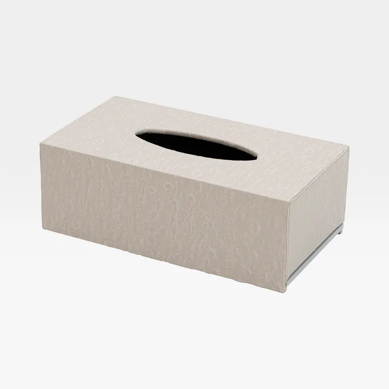 PEACOCK tissue box beige - 14x25cm
