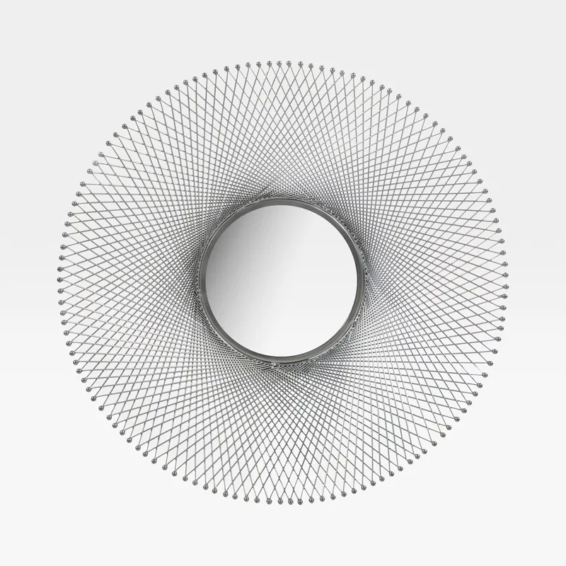 SUNBURST wall mirror nickel - dia 83cm