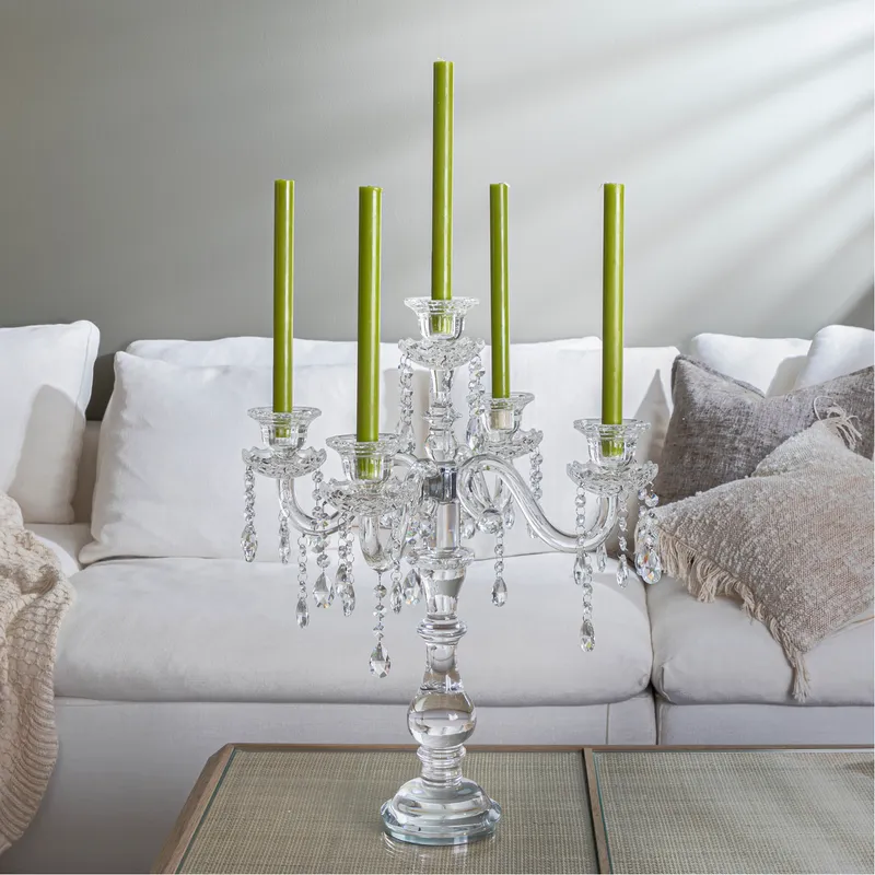 COLUMN candle green - H30cm