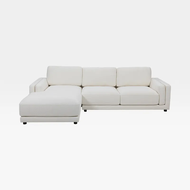 MILAN 2 seater sofa with left chaise white