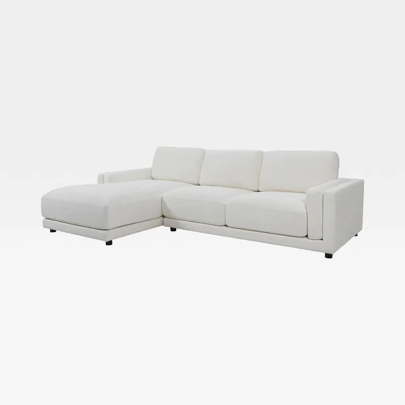MILAN 2 seater sofa with left chaise white