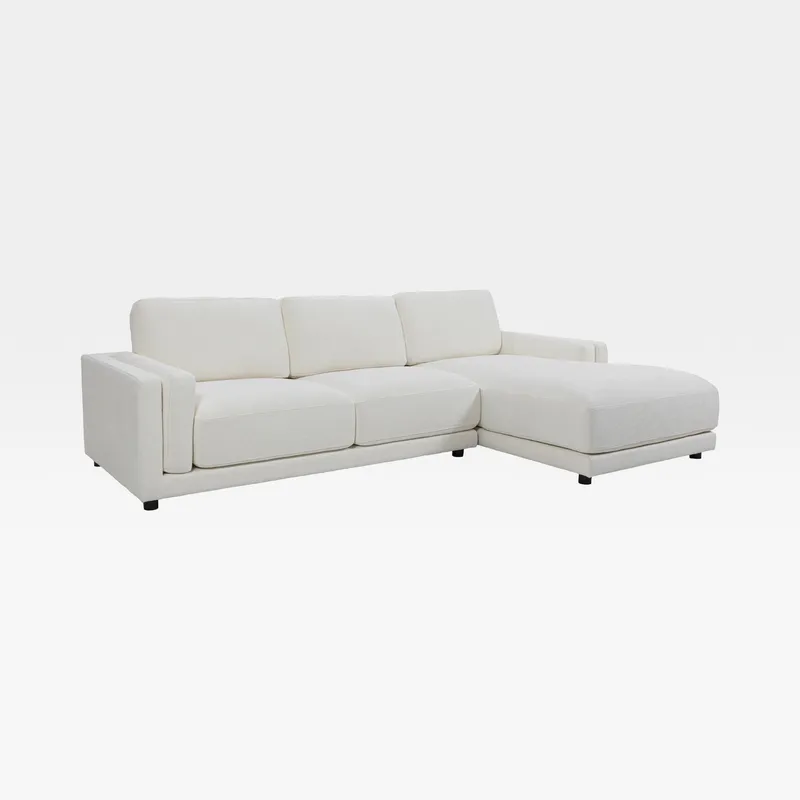 MILAN 2 seater sofa with right chaise white
