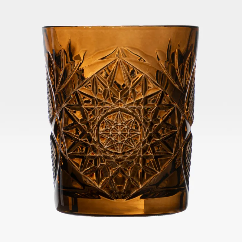 HOBSTAR double old fashioned glass ochre - 35.5cl