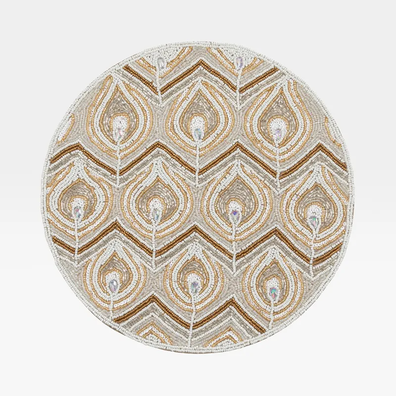 REBECCA placemat cream/gold - dia 38cm