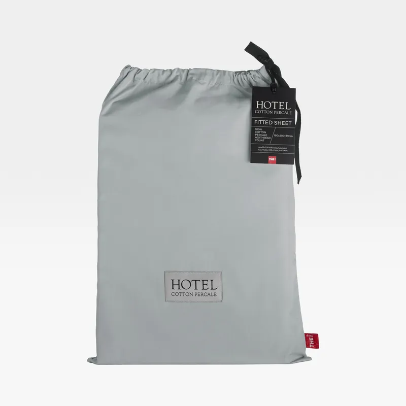 HOTEL Sateen fitted sheet green - 180x200+39cm
