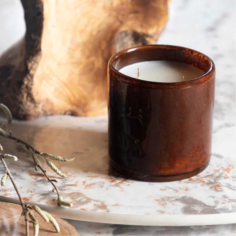 BLUE GEM candle brown