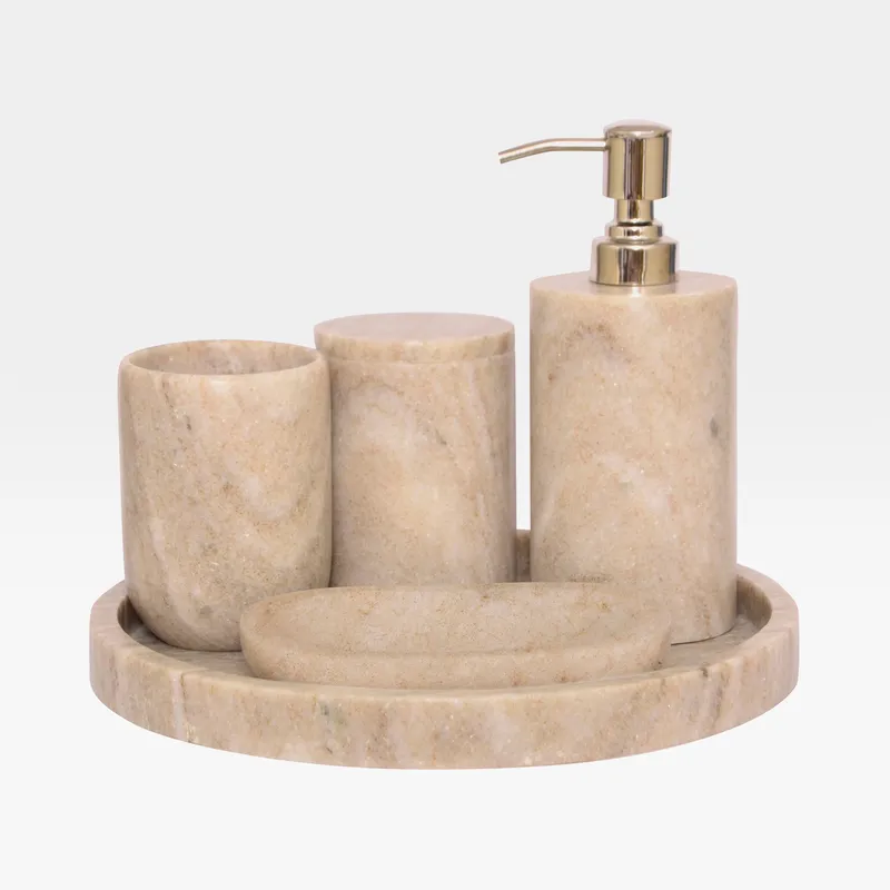 MARBLE bath beige set of 5