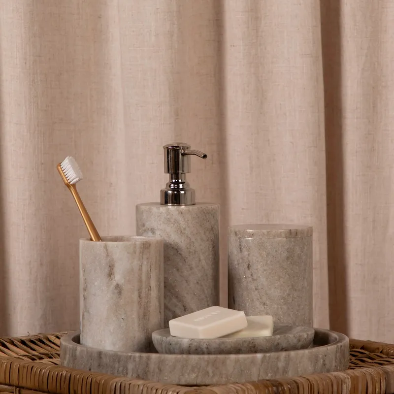 MARBLE bath beige set of 5