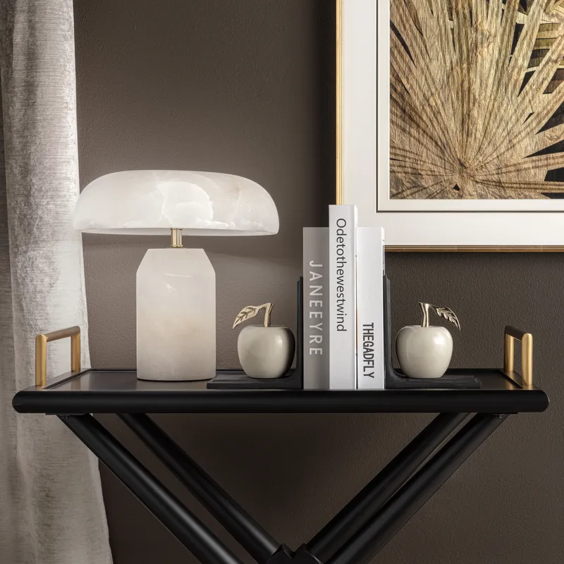 APPLE bookends grey/black set of 2 - H15cm
