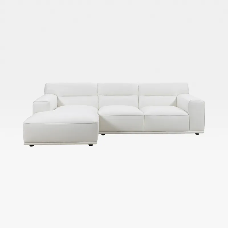 GROOVY 2 seater sofa w/left chaise leather white