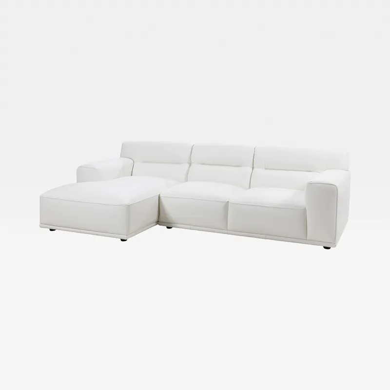 GROOVY 2 seater sofa w/left chaise leather white