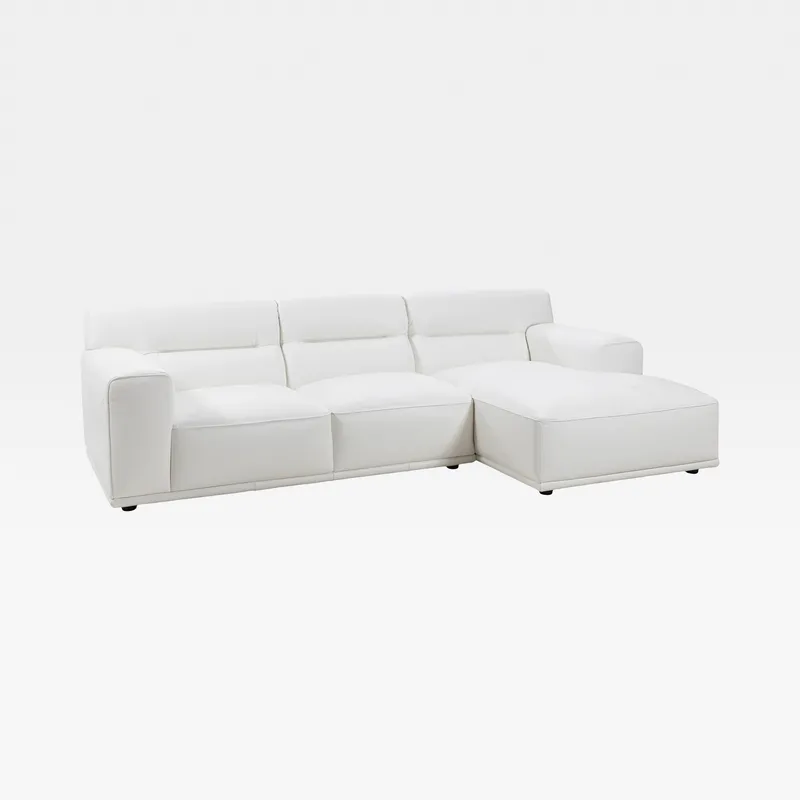 GROOVY 2 seater sofa w/right chaise leather white