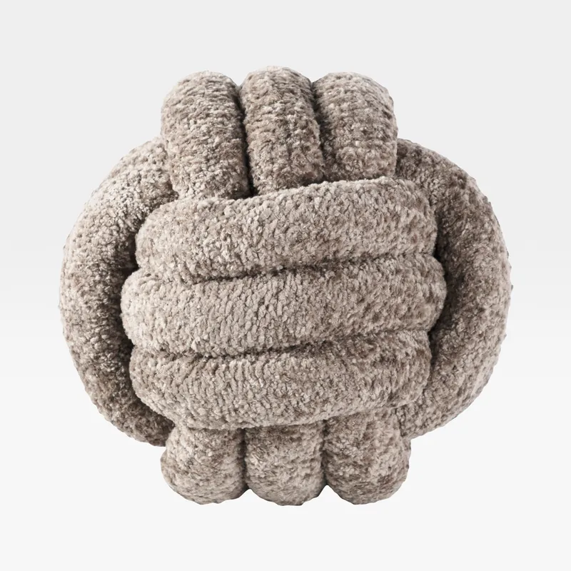 KNOT cushion taupe - dia 30cm