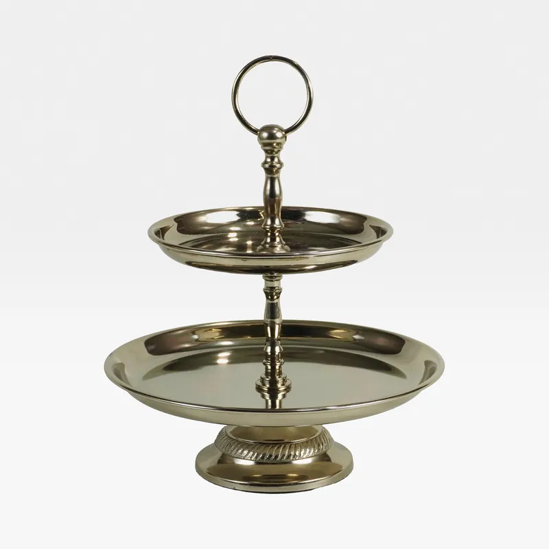 NISHA cake stand gold - H24cm