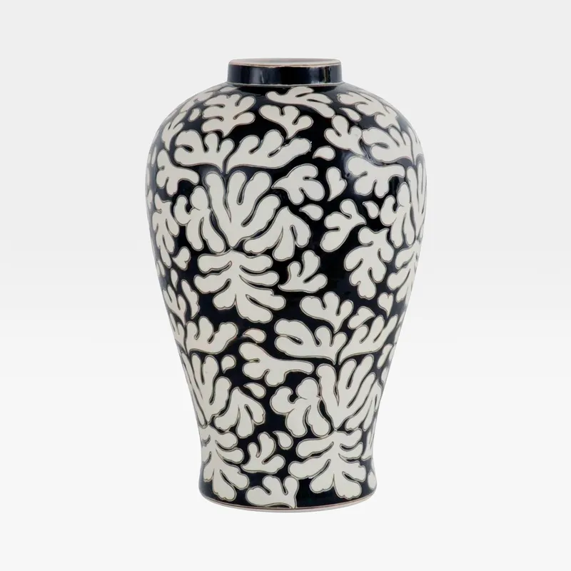 ADEN vase black/white - H36cm