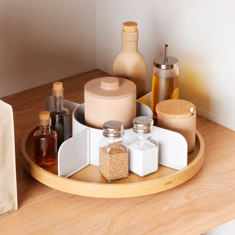 BELLWOOD lazy susan white/natural