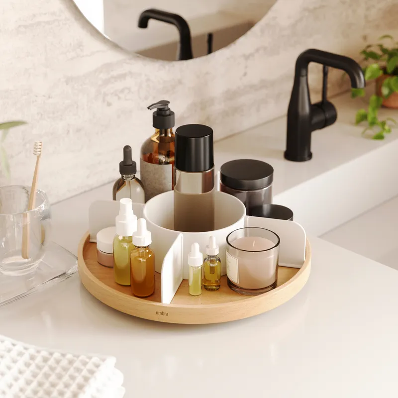BELLWOOD lazy susan white/natural