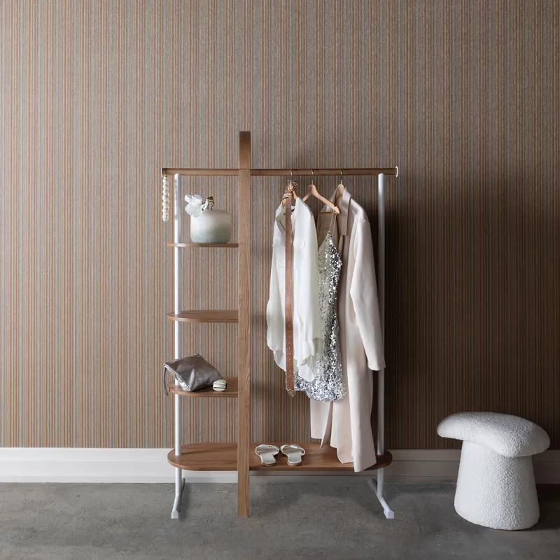 BELLWOOD garment rack white/natural - 167x106cm