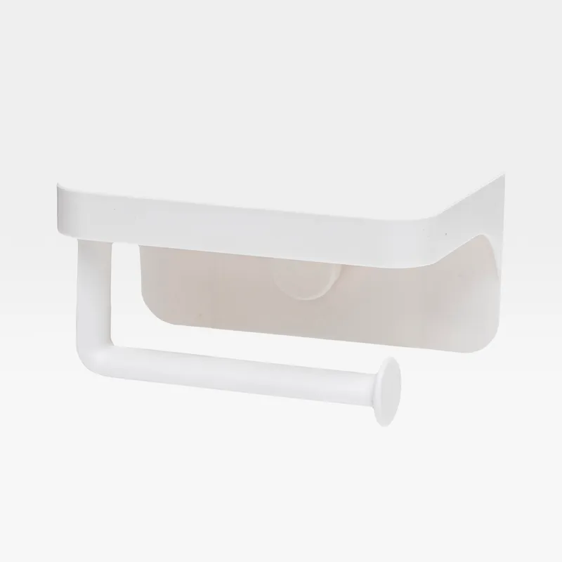 FLEX adhesive toilet paper holder with shelf white