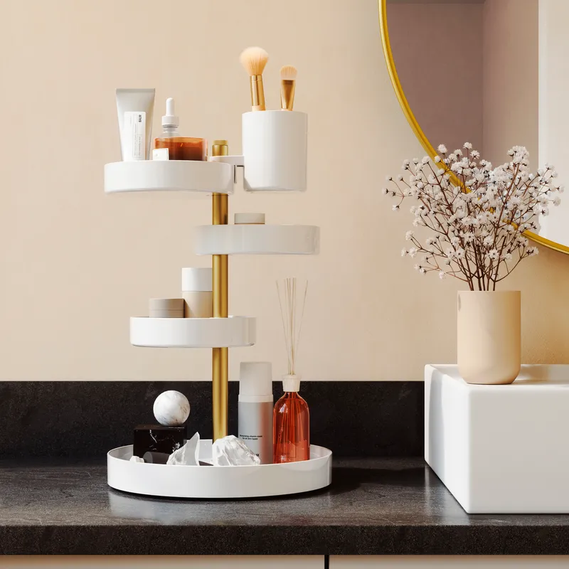 PIROUETTE organiser white/brass
