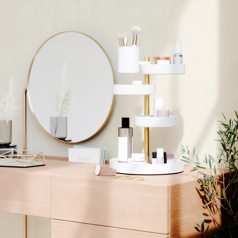 PIROUETTE organiser white/brass