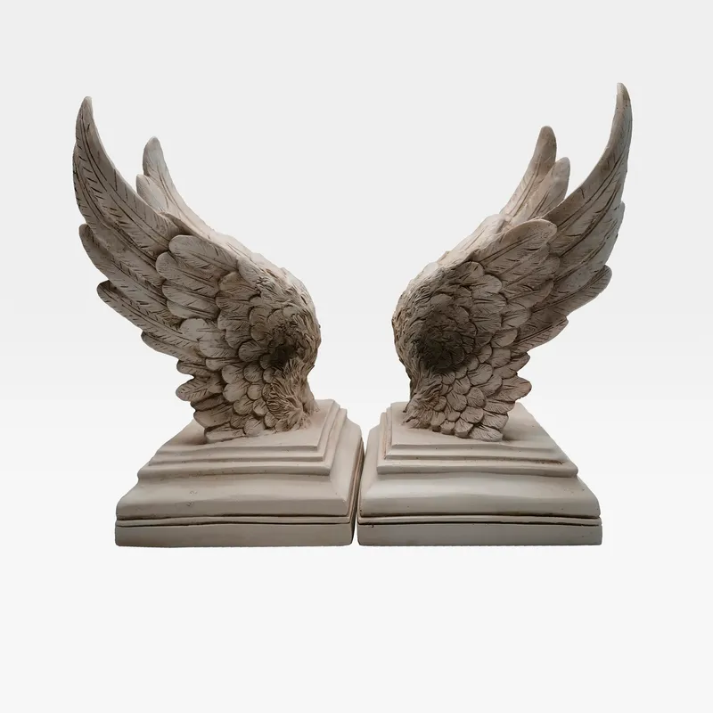 WINGS bookends white set of 2 - H21cm