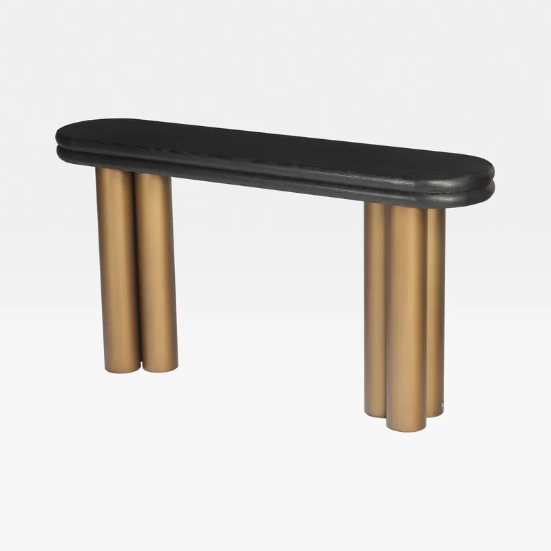 MACARON console black/brass - 160x38cm