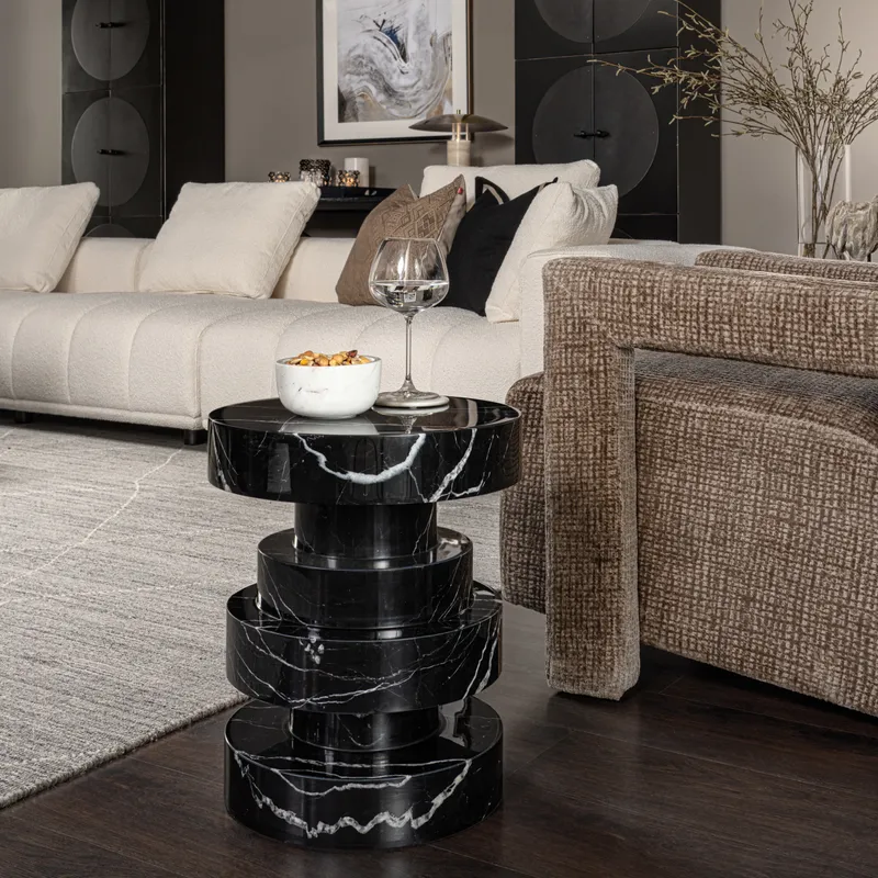 LEONARDO side table black - dia 38cm