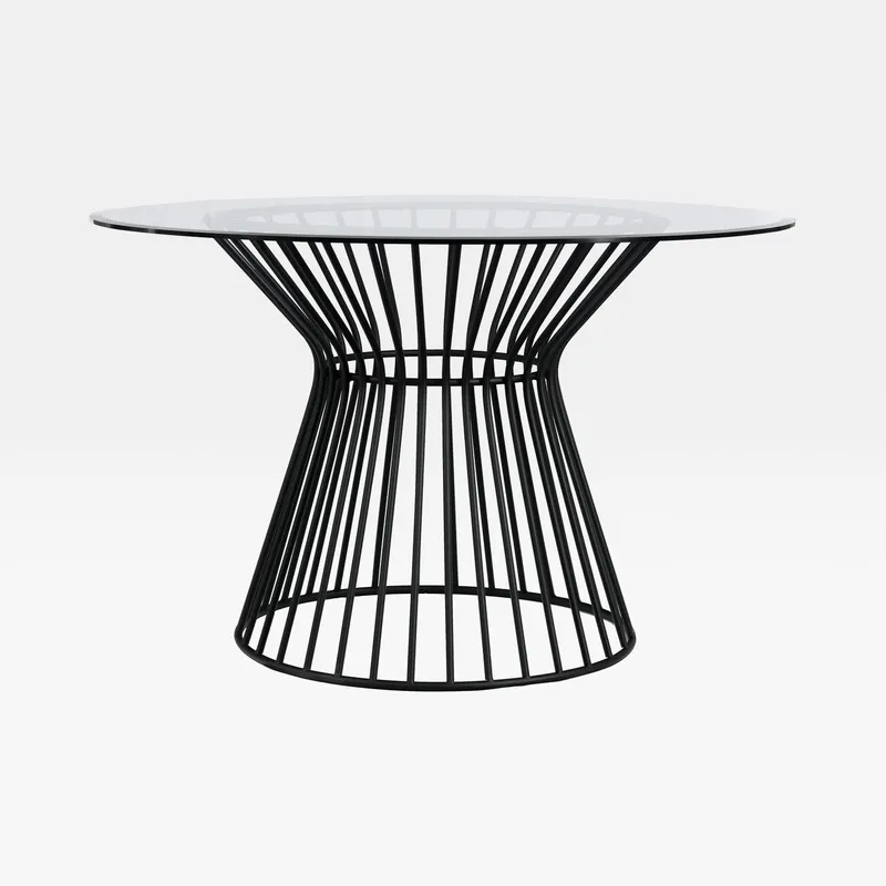 KENORA dining table clear/black - dia 120cm