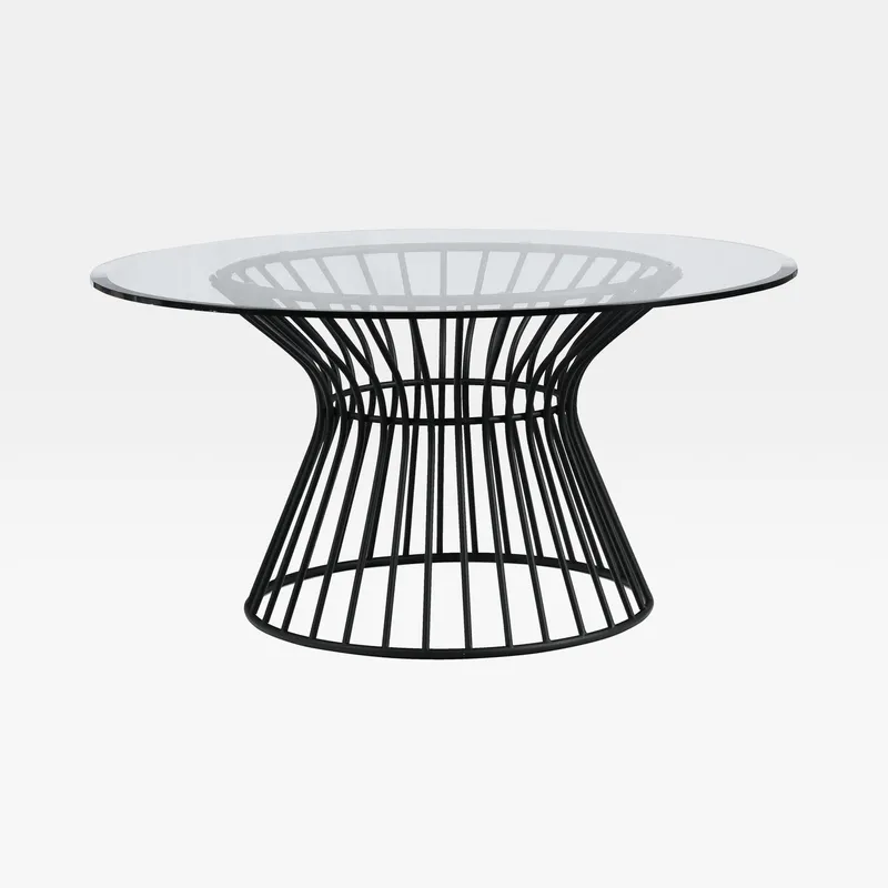 KENORA coffee table clear/black - dia 90cm