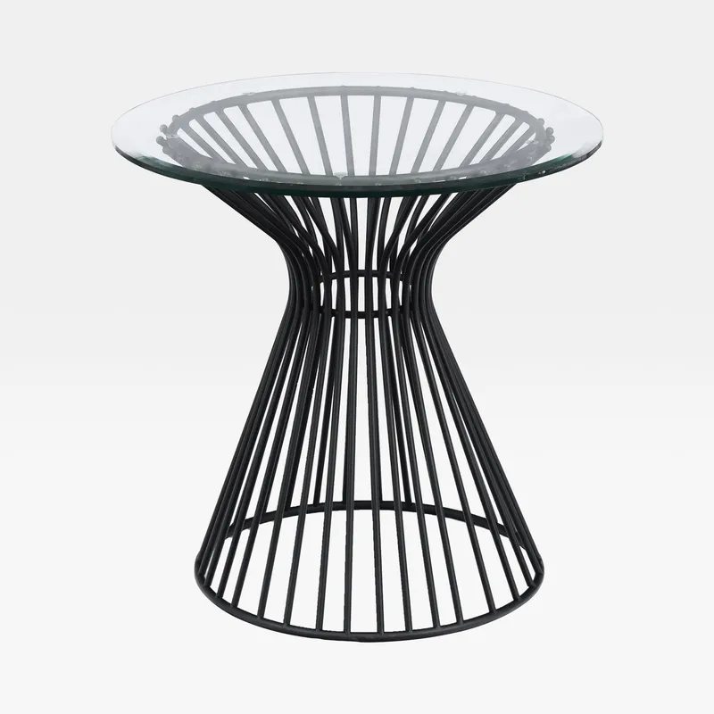 KENORA side table clear/black - dia 45cm