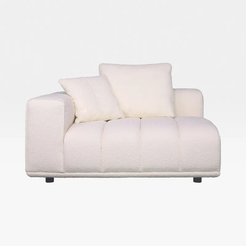 PALERMO left arm modular chair white - large