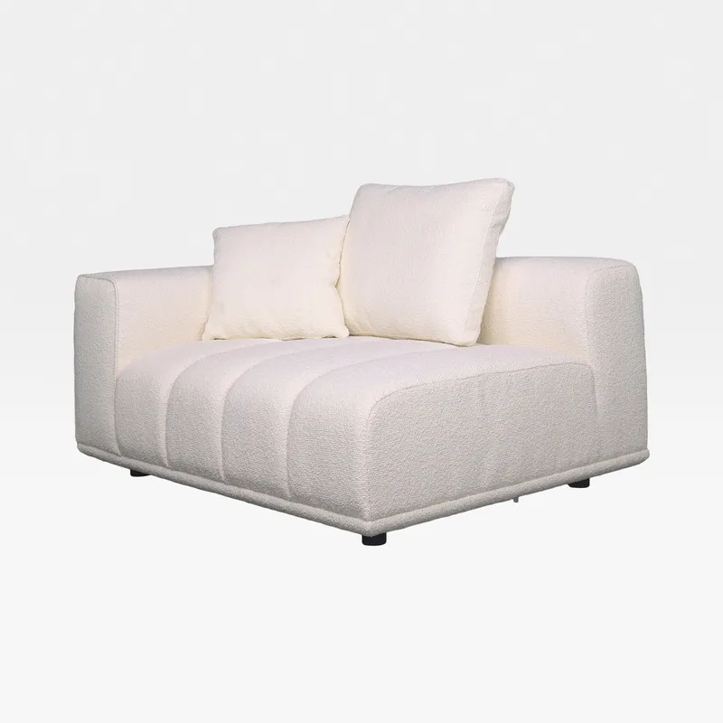 PALERMO left arm modular chair white - large